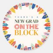 Sticker Rond Nouveau Grad Sur Le Bloc Enfants Diplôme (Devant)