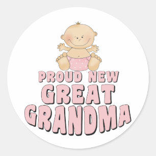 Sticker Rond NOUVEAU grand T-shirt FIER de grand-maman