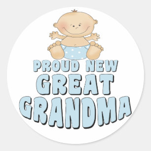 Sticker Rond NOUVEAU grand T-shirt FIER de grand-maman