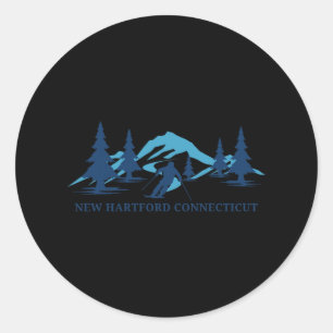 Sticker Rond Nouveau Hartford Connecticut Station de ski Ski