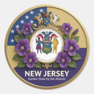 Sticker Rond Nouveau Jersey Garden State Patrimoine 🌿