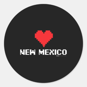 Sticker Rond Nouveau-Mexique État du joueur 8 bits