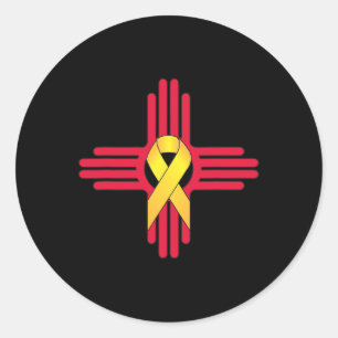 Sticker Rond Nouveau-Mexique Sensibilisation au cancer chez les