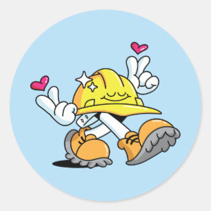 Sticker Rond Nouveau Monde en Construction