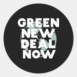 Sticker Rond Nouveau pacte vert socialiste maintenant T-shirt