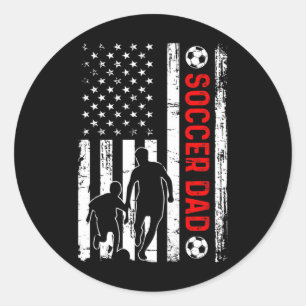 Sticker Rond Nouveau Papa Bientôt Papa Footballeur Rétro Améric