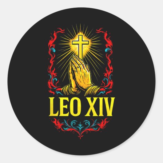 Sticker Rond Nouveau Pape Leo Xiv (Devant)
