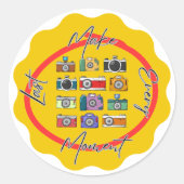 Sticker Rond NOUVEAUTÉ ! Faites chaque instant Dernier - Caméra (Devant)