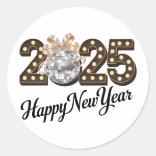 Sticker Rond Nouvel An 2025