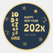 Sticker Rond Nouvel An bleu marine (Devant)