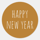 Sticker Rond Nouvel An Brown de moutarde rustique | Vacances mi (Devant)