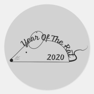 Sticker Rond Nouvel An chinois 2020 Année du Rat