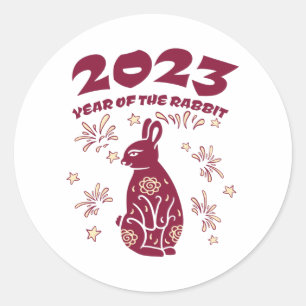 Sticker Rond Nouvel An chinois 2023 - Année du lapin