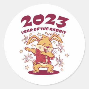 Sticker Rond Nouvel An chinois 2023 - Année du lapin