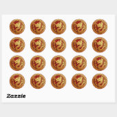 Sticker Rond Nouvel An Chinois 2024 Dragon Red Gold Small 1,5 p (Feuille)