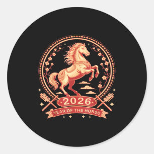 Sticker Rond Nouvel An chinois 2026 Année du Cheval _5