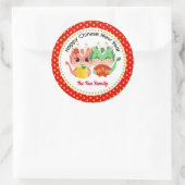 Sticker Rond Nouvel An chinois de la mignonne du Dragon (Sac)