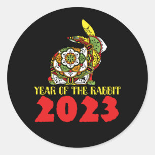 Sticker Rond Nouvel An chinois du lapin 2023