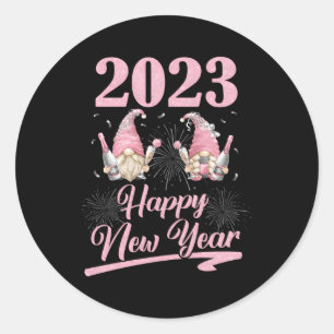 Sticker Rond Nouvel An Eve Py Fournitures 2023 Gnome Bonne Nouv