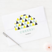 Sticker Rond Nouvel An Fête Géométrique Mood Colorée (Enveloppe)