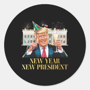 Sticker Rond Nouvel An Nouvel An Nouvel An Drôle Trump Nouvel A