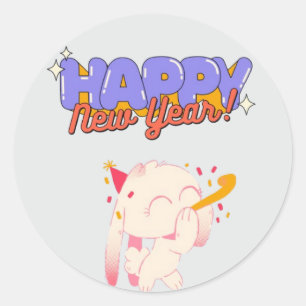 Sticker Rond "Nouvel An, Nouvelles Vibes"
