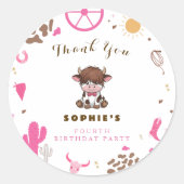 Sticker Rond Nouvel anniversaire à la vache royale (Devant)