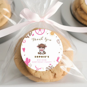 Sticker Rond Nouvel anniversaire à la vache royale