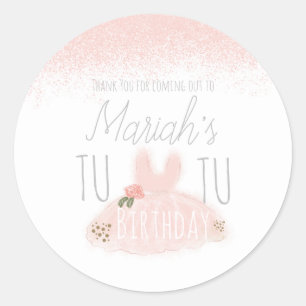 Sticker Rond Nouvel anniversaire de la fille Tutu au minimum à