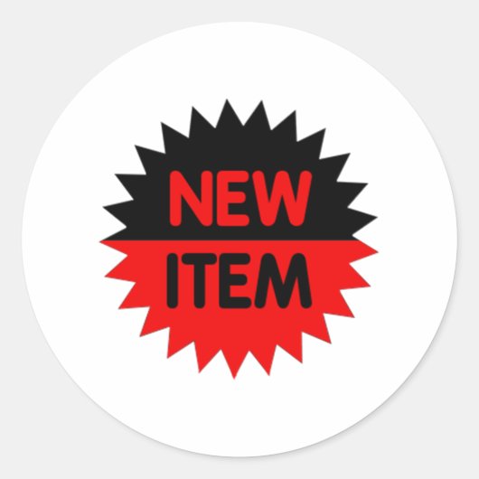 Sticker Rond Nouvel élément noir et rouge (Devant)