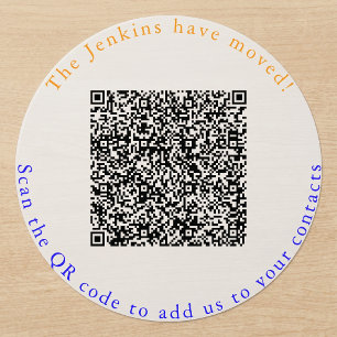 Sticker Rond Nouvelle adresse, code QR, ajouter aux contacts