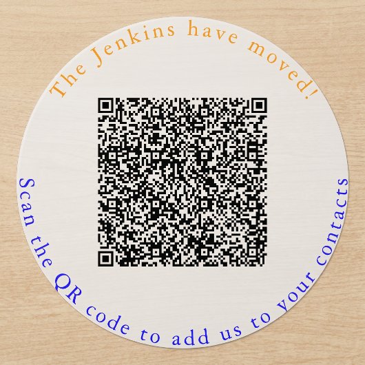 Sticker Rond Nouvelle adresse, code QR, ajouter aux contacts