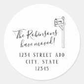 Sticker Rond Nouvelle adresse Moving Faire-part Adresse de reto (Devant)