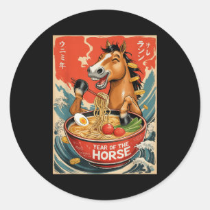 Sticker Rond Nouvelle Année Chinoise Du Cheval 2026 Ramen Me