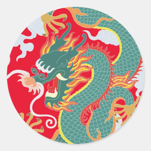 Sticker Rond Nouvelle année chinoise du dragon 2024 (Devant)