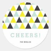 Sticker Rond Nouvelle Année Couleurs Vives Mod Géométrique Vaca (Devant)