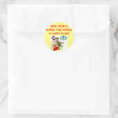 Sticker Rond nouvelle année heureuse (Sac)