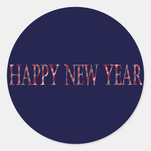 Sticker Rond nouvelle année heureuse (Devant)