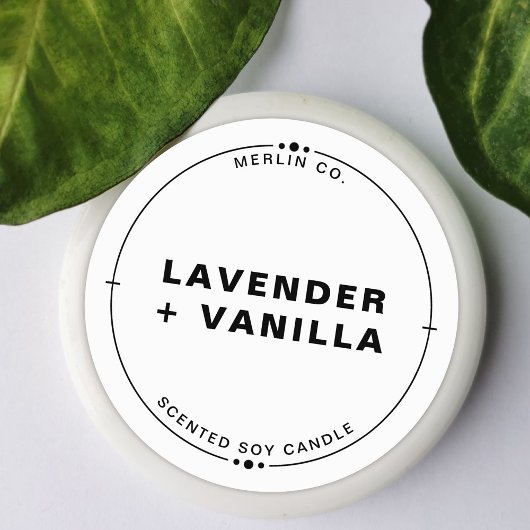 Sticker Rond Nouvelle bougie de soja faite à la maison blanche