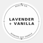 Sticker Rond Nouvelle bougie de soja faite à la maison blanche (Devant)