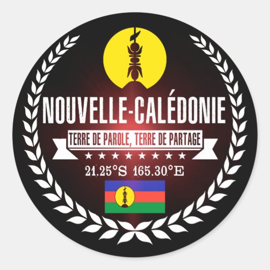 Sticker Rond Nouvelle-Calédonie (Devant)