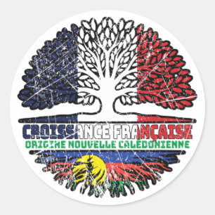 Sticker Rond Nouvelle-Calédonie Nouvelle-Calédonie France Arbre