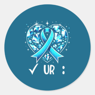 Sticker Rond Nouvelle coloscopie de sensibilisation au cancer c