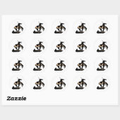 Sticker Rond Nouvelle extrémité blanche de traînée (Feuille)