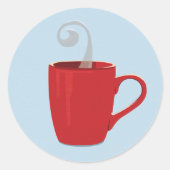 Sticker Rond Nouvelle journée de café Mug (Devant)