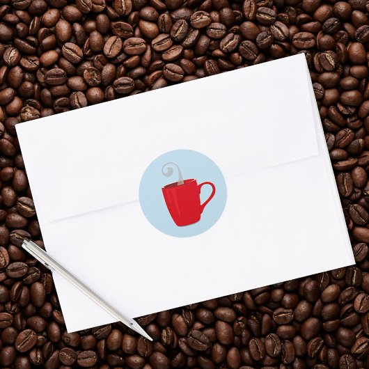 Sticker Rond Nouvelle journée de café Mug