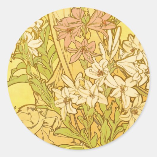 Sticker Rond Nouvelle Lily flowers (Devant)