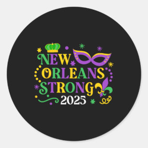 Sticker Rond Nouvelle-Orléans Fort 2025 Unité Mardi Gras Mens F