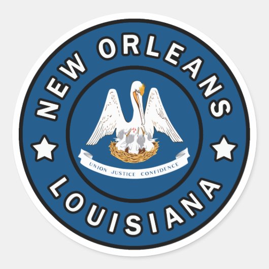 Sticker Rond Nouvelle-Orléans Louisiane (Devant)