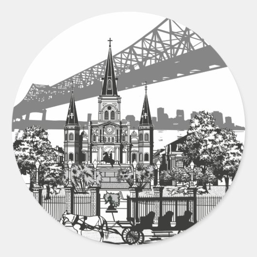 Sticker Rond Nouvelle-Orléans Louisiane (Devant)